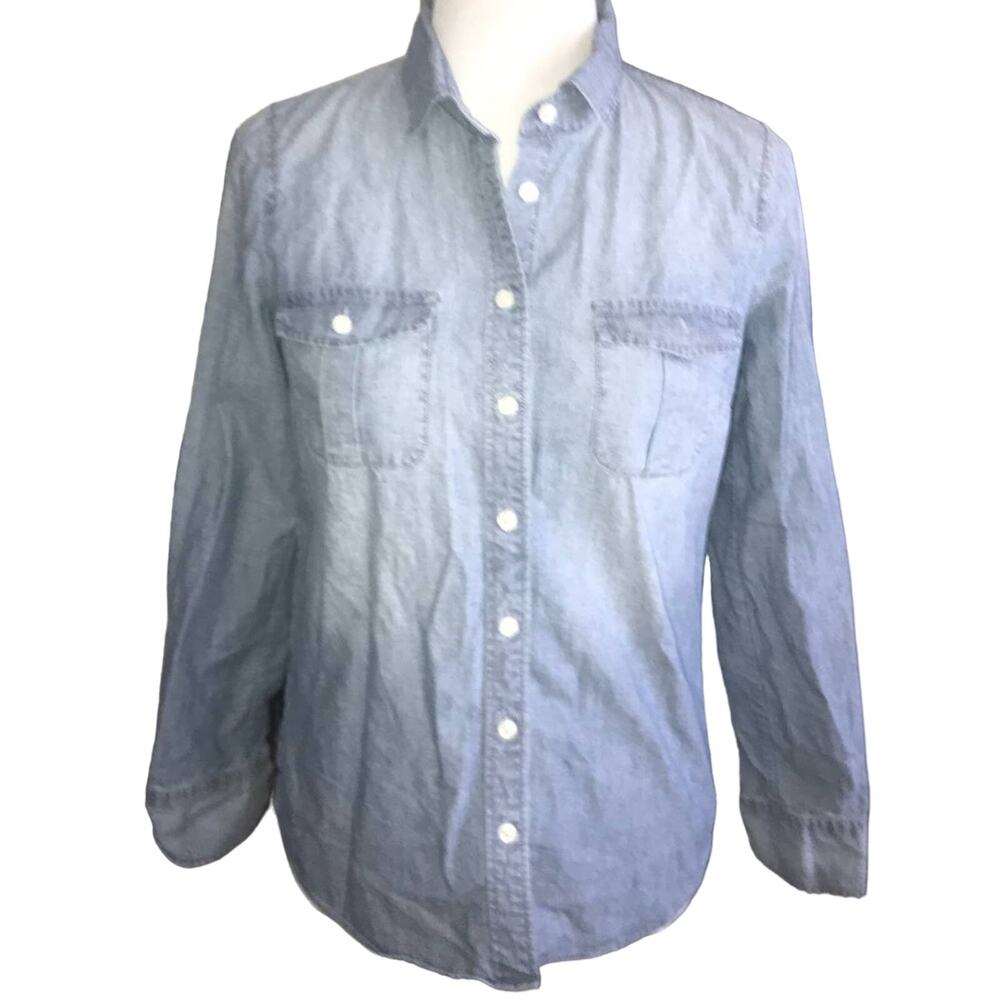 J. Crew Blue Button Down Cotton Shirt Size XS